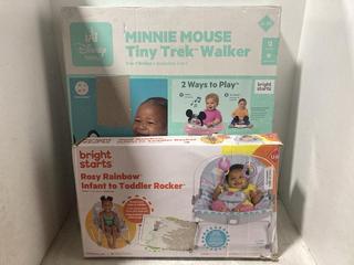 Lot 665  
            Chesterfield SR47 - Parcel Delivery Only 

                
BRIGHT STARTS MINNIE MOUSE TINY TREK WALKER TO INCLUDE BRIGHT STARTS ROSY RAINBOW...