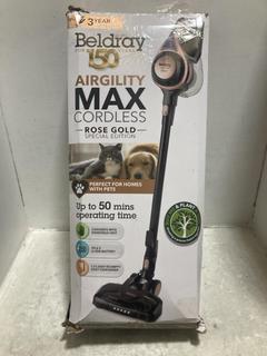 Lot 672  
            Chesterfield SR47 - Parcel Delivery Only 

                
BELDRAY AIRGILITY MAX CORDLESS VACUUM CLEANER (LOCATION: C3)