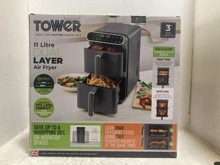 Lot 684  
            Chesterfield SR47 - Parcel Delivery Only 

                
TOWER 11L DUAL LAYER AIR FRYER ORIGINAL RRP £129 (LOCATION: C3)