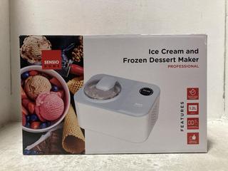 Lot 718  
            Chesterfield SR47 - Parcel Delivery Only 

                
SENSIO HOME ICE CREAM AND FROZEN DESSERT MAKER (LOCATION: C5)