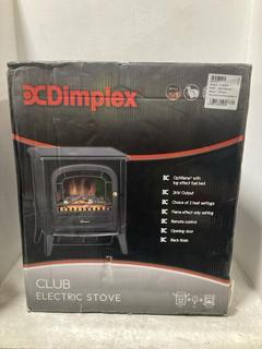 Lot 733  
            Chesterfield SR47 - Parcel Delivery Only 

                
DIMPLEX CLUB ELECTRIC STOVE ORIGINAL RRP £300 (LOCATION: C5)
