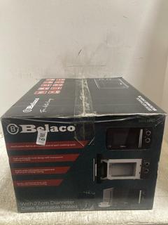 Lot 749  
            Chesterfield SR47 - Parcel Delivery Only 

                
BELACO 800W 20L MICROWAVE OVEN - MODEL NO. B20LMM2 (LOCATION: C6)