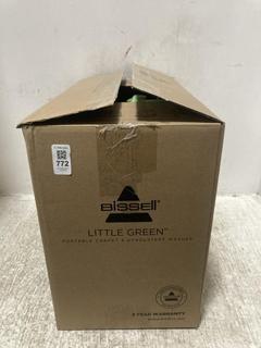 Lot 772  
            Chesterfield SR47 - Parcel Delivery Only 

                
BISSELL LITTLE GREEN PORTABLE CARPET AND UPHOLSTERY WASHER ORIGINAL RRP £99 (LOCA...