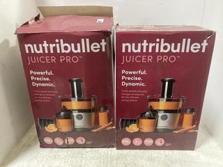 Lot 775  
            Chesterfield SR47 - Parcel Delivery Only 

                
2 X NUTRIBULLET JUICER PRO TOTAL ORIGINAL RRP £218 (LOCATION: C7)