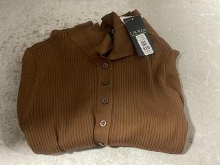 Lot 820  
            Chesterfield SR47 - Parcel Delivery Only 

                
RALPH LAUREN VIRALEE LONG SLEEVE DRESS IN BROWN SIZE XS ORIGINAL RRP £279 - 41000...