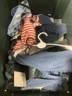 Lot 826  
            Chesterfield SR47 - Parcel Delivery Only 

                
10 X ASSORTED WOMENS JOHN LEWIS SWIMWEAR TO INCLUDE STRIPED SHOULDER BIKINI TOP I...