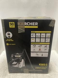 Lot 850  
            Chesterfield SR47 - Parcel Delivery Only 

                
KARCHER KWD 3 ANNIVERSARY EDITION WET & DRY VACUUM. (LOCATION: C10)