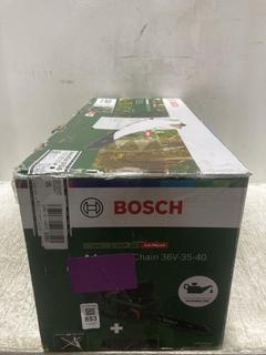 Lot 853  
            Chesterfield SR47 - Parcel Delivery Only 

                
BOSCH ADVANCEDCHAIN 36V-35-40 BRUSHLESS CHAINSAW ORIGINAL RRP £205. (LOCATION: C10)