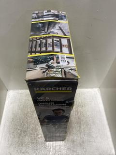 Lot 854  
            Chesterfield SR47 - Parcel Delivery Only 

                
KARCHER VC 6 CORDLESS VACUUM CLEANER ORIGINAL RRP £219. (LOCATION: C10)