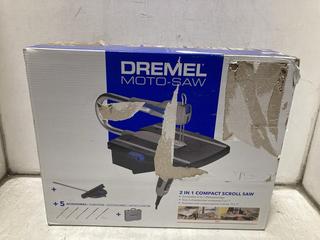 Lot 871  
            Chesterfield SR47 - Parcel Delivery Only 

                
DREMEL MOTO-SAW 2 IN 1 COMPACT SCROLL SAW. (LOCATION: C10)