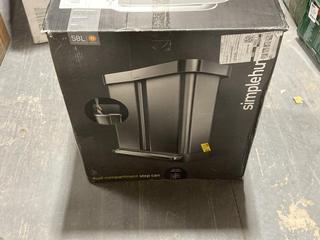 Lot 892  
            Chesterfield SR47 - Parcel Delivery Only 

                
SIMPLEHUMAN 58L DUAL COMPARTMENT STEP CAN. (LOCATION: C11)