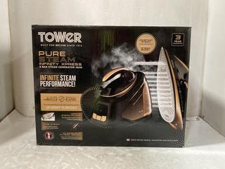 Lot 907  
            Chesterfield SR47 - Parcel Delivery Only 

                
TOWER PURE STEAM INFINITY EXPRESS 8 BAR STEAM GENERATOR IRON. (LOCATION: D1)