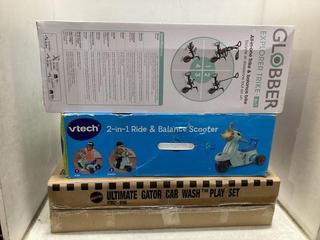Lot 940  
            Chesterfield SR47 - Parcel Delivery Only 

                
3 X ASSORTED CHILDRENS ITEMS TO INCLUDE HOT WHEELS ULTIMATE GATOR CAR WASH PLAY S...
