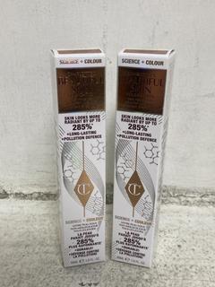 Lot 1134  
            Chesterfield SR46 - Parcel Delivery Only 

                
2 X CHARLOTTE TILBURY BEAUTIFUL SKIN FOUNDATION IN SHADE 12 NEUTRAL 30ML (LOCATIO...