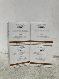 Lot 1141  
            Chesterfield SR46 - Parcel Delivery Only 

                
4 X CHRISTOPHE ROBIN SHADE VARIATION MASK IN WARM CHESTNUT 250ML - TOTAL LOT ORIG...