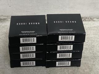 Lot 1142  
            Chesterfield SR46 - Parcel Delivery Only 

                
8 X BOBBI BROWN HIGHLIGHTING POWDER IN SHADE PINK GLOW - TOTAL LOT ORIGINAL RRP £...