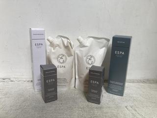 Lot 1223  
            Chesterfield SR46 - Parcel Delivery Only 

                
6 X ASSORTED ESPA BEAUTY PRODUCTS TO INCLUDE ESPA OPTIMAL SKIN PRO-SERUM 30ML (LO...