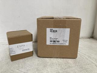 Lot 1245  
            Chesterfield SR46 - Parcel Delivery Only 

                
ESPA RESTORATIVE AROMATIC CANDLE 1KG TO INCLUDE ESPA REFINING SKIN POLISH 20ML (L...