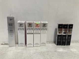 Lot 416  
            Chesterfield SR46 - Parcel Delivery Only 

                
8 X ASSORTED IT COSMETICS BEAUTY PRODUCTS TO INCLUDE IT COSMETICS FOUNDATION + SK...