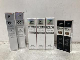 Lot 417  
            Chesterfield SR46 - Parcel Delivery Only 

                
7 X ASSORTED IT COSMETICS BEAUTY PRODUCTS TO INCLUDE IT COSMETICS CC+ COLOUR CORR...