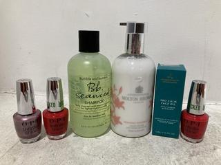 Lot 570  
            Chesterfield SR46 - Parcel Delivery Only 

                
6 X ASSORTED BEAUTY PRODUCTS TO INCLUDE MOLTON BROWN HEAVENLY GINGERLILY HAND LOT...