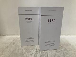 Lot 659  
            Chesterfield SR46 - Parcel Delivery Only 

                
2 X ESPA POSITIVITY AROMATIC REED DIFFUSER 200ML (LOCATION: D2)