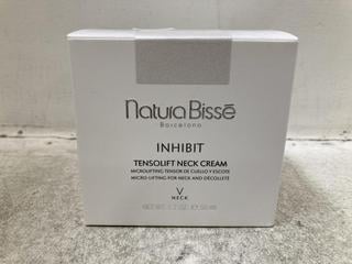 Lot 696  
            Chesterfield SR46 - Parcel Delivery Only 
                
NATURA BISSE INHIBIT TENSOLIFT NECK CREAM 50ML - ORIGINAL RRP £210 (LOCATION: D3)