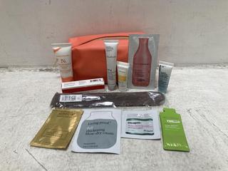 Lot 876  
            Chesterfield SR46 - Parcel Delivery Only 

                
11 X ASSORTED BEAUTY PRODUCTS TO INCLUDE GLOSSIER YOU PERFUME 8ML - MAKEUP BAG IN...