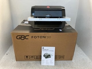 Lot 1019  
            Marchington SR12 - Parcel Delivery Only 

                
GBC FOTON 30 AUTOMATIC LAMINATOR - ORIGINAL RRP: £490.00: LOCATION - E14