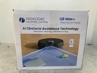 Lot 1025  
            Marchington SR12 - Parcel Delivery Only 

                
PROSCENIC LIVE SMART, LIVE EASY Q8 MAX+ ROBOT VACUUM CLEANER: LOCATION - E13