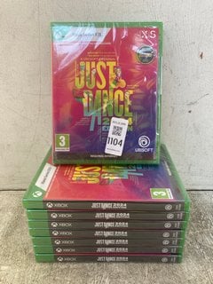 Lot 1104  
            Marchington SR12 - Parcel Delivery Only 

                
8 X XBOX SERIES X/S JUST DANCE 2024 EDITION GAMES: LOCATION - E8