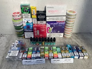 Lot 1123  
            Marchington SR12 - Parcel Delivery Only 

                
QTY OF ASSORTED VAPE ITEMS TO INCLUDE IVG PRO REFILL IN FIZZY CHERRY 20 MG (18+ I...