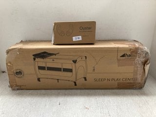 Lot 135  
            Marchington SR12 - Parcel Delivery Only 
                
HAUCK SLEEP N PLAY CENTER TO INCLUDE OYSTER MULTI CAR SEAT ADAPTORS: LOCATION - J13