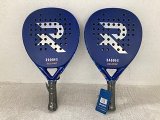 Lot 174  
            Marchington SR12 - Parcel Delivery Only 

                
2 X R.A.Q.U.E.X ECLIPSE PADEL RACKETS IN BLUE - COMBINED RRP: £150.00: LOCATION -...