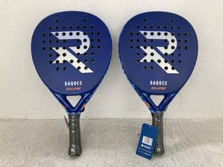 Lot 176  
            Marchington SR12 - Parcel Delivery Only 

                
2 X R.A.Q.U.E.X ECLIPSE PADEL RACKETS IN BLUE - COMBINED RRP: £150.00: LOCATION -...
