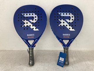Lot 184  
            Marchington SR12 - Parcel Delivery Only 

                
2 X R.A.Q.U.E.X ECLIPSE PADEL RACKETS IN BLUE - COMBINED RRP: £150.00: LOCATION -...