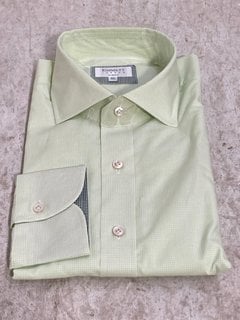 Lot 265  
            Marchington SR12 - Parcel Delivery Only 

                
MENS EMMETT LONDON SLIM FIT LIGHT GREEN GINGHAM SHIRT - SIZE: 44CM - ORIGINAL RRP...