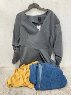 Lot 338  
            Marchington SR12 - Parcel Delivery Only 

                
3 X ASSORTED CLOTHING ITEMS TO INCLUDE JOHN LEWIS & PARTNERS ASYMMETRIC DRESS IN ...