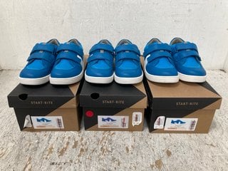Lot 342  
            Marchington SR12 - Parcel Delivery Only 

                
3 X PAIRS OF CHILDRENS START RITE ENIGMA LEATHER TRAINERS IN BRIGHT BLUE-UK SIZE ...