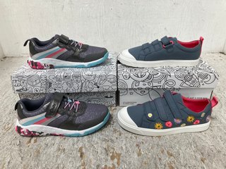 Lot 343  
            Marchington SR12 - Parcel Delivery Only 

                
CLARKS KIDS CITY VIBE K TRAINERS IN FLORAL BLUE-UK SIZE 1.5 TO INCLUDE CLARKS KID...