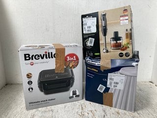 Lot 350  
            Marchington SR12 - Parcel Delivery Only 

                
3 X ASSORTED HOUSEHOLD ITEMS TO INCLUDE BREVILLE ULTIMATE 3 IN 1 TOASTIE MAKER: L...