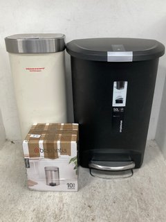 Lot 385  
            Marchington SR12 - Parcel Delivery Only 

                
3 X ASSORTED BINS TO INCLUDE BRABANTIA NEWICON 3L PEDAL BIN: LOCATION - I13