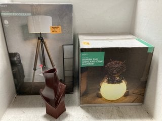 Lot 57  
            Marchington SR12 - Parcel Delivery Only 
                
QTY OF ASSORTED NEXT HOME DECOR ITEMS TO INCLUDE SOLAR HAMISH THE HIGHLAND COW PL...