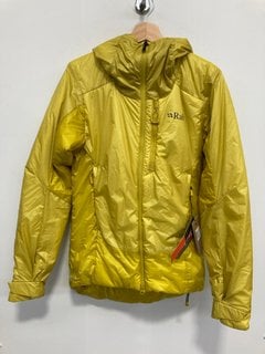 Lot 759  
            Marchington SR12 - Parcel Delivery Only 

                
RAB GENERATOR ALPINE JACKET IN DARK POLLEN - SIZE XS: LOCATION - H4