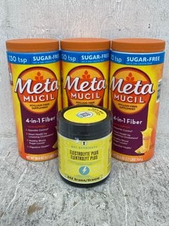 Lot 890  
            Marchington SR12 - Parcel Delivery Only 

                
4 X ASSORTED SUPPLEMENT ITEMS TO INCLUDE METAMUCIL PSYLLIUM FIBER SUPPLEMENT 4-IN...