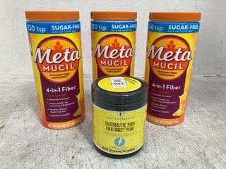 Lot 943  
            Marchington SR12 - Parcel Delivery Only 

                
QTY OF ASSORTED HEALTH SUPPLEMENTS TO INCLUDE METAMUCIL PSYLLIUM FIBER SUPPLEMENT...