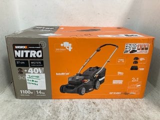 Lot 949  
            Marchington SR12 - Parcel Delivery Only 

                
WORX NITRO 40V CORDLESS LAWNMOWER - MODEL: WG737E: LOCATION - H13