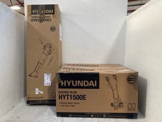 Lot 982  
            Marchington SR12 - Parcel Delivery Only 

                
HYUNDAI 300W LEAF BLOWER - MODEL: HYBV3000E2 TO INCLUDE HYUNDAI ELECTRIC TILLER -...