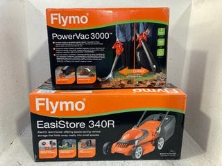 Lot 983  
            Marchington SR12 - Parcel Delivery Only 

                
FLYMO EASISTORE 340R ELECTRIC LAWNMOWER TO INCLUDE FLYMO POWERVAC 3000 ELECTRIC G...