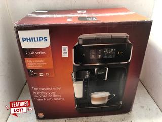 Lot 1011  
            Marchington SR16 - Parcel Delivery Only 

                
PHILIPS 2300 SERIES FULLY AUTOMATIC ESPRESSO MACHINE WITH LATTEGO - ORIGINAL RRP ...